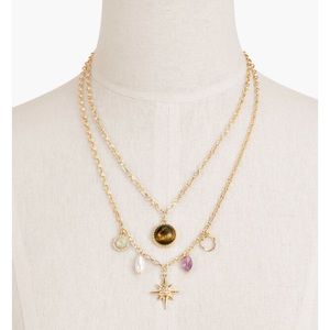 Talbots double layer charm necklace